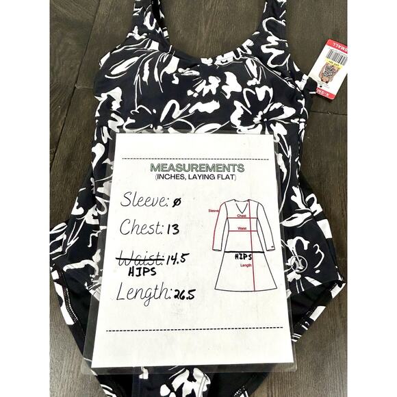 New Hurley Ladies Women's One Piece Swimsuit XSmall XS Ink Fresco HSO1030 NWT - Picture 6 of 8